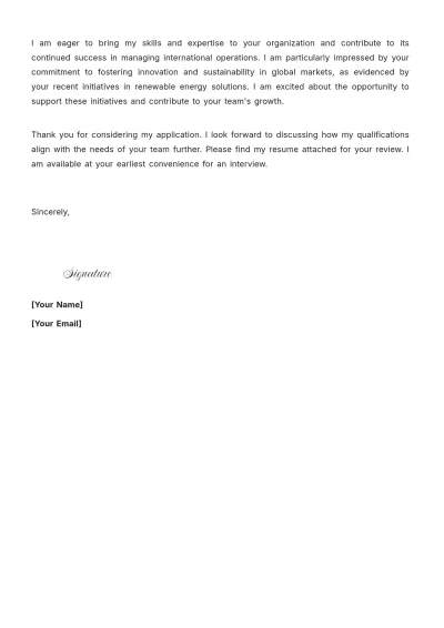 Free International Office Manager Cover Letter to Edit Online