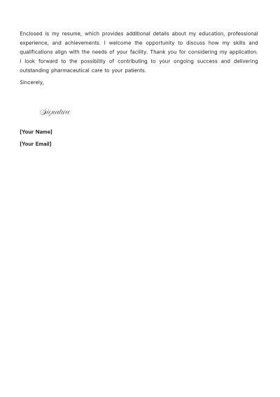 Free Senior Pharmacist Cover Letter to Edit Online