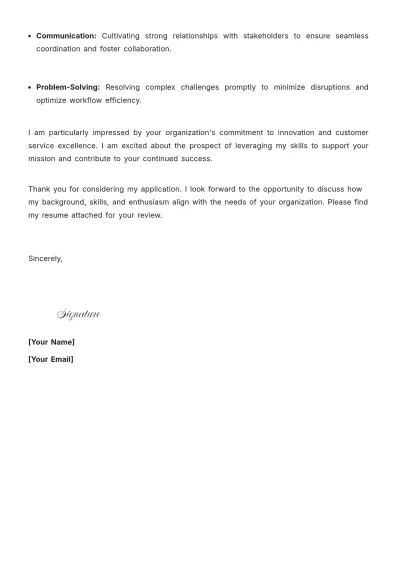 Free Regional Office Manager Cover Letter to Edit Online