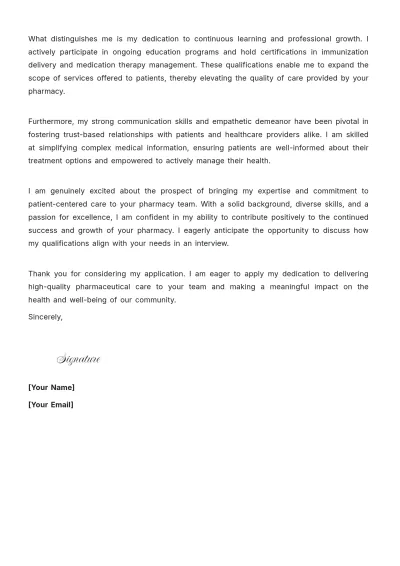 Free Retail Pharmacist Cover Letter to Edit Online