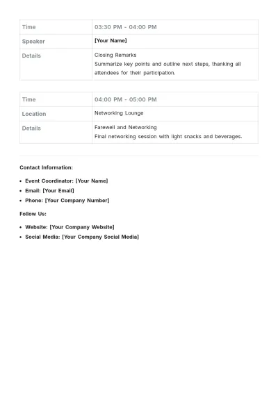 Free Product Launch Event Agenda Template to Edit Online