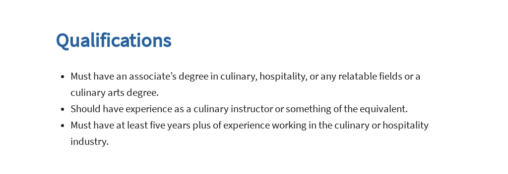 Free Chef Instructor Job Ad and Description Template 5.jpe