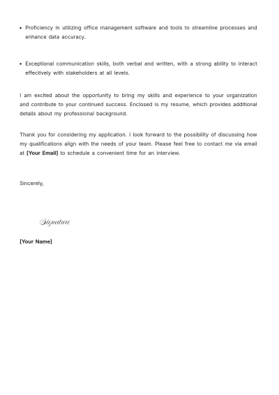 Free Senior Office Manager Cover Letter to Edit Online