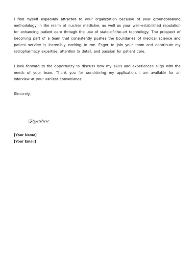 Free Nuclear Pharmacist Cover Letter to Edit Online