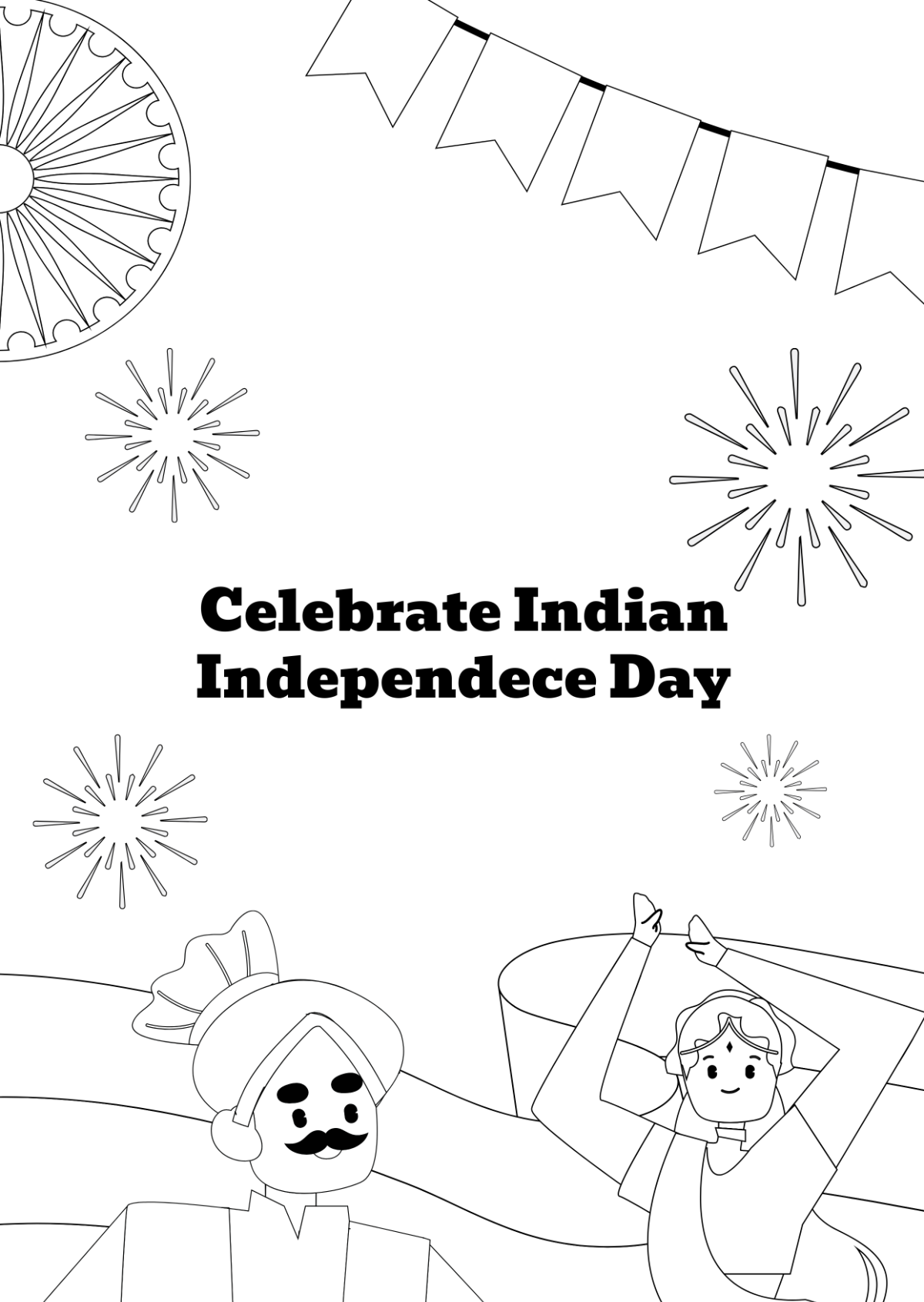India Independence Day Celebration Drawing