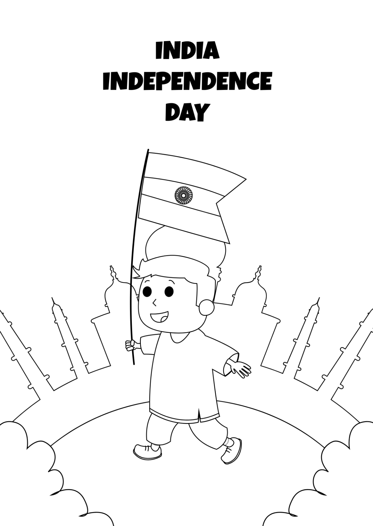 India Independence Day Child Drawing