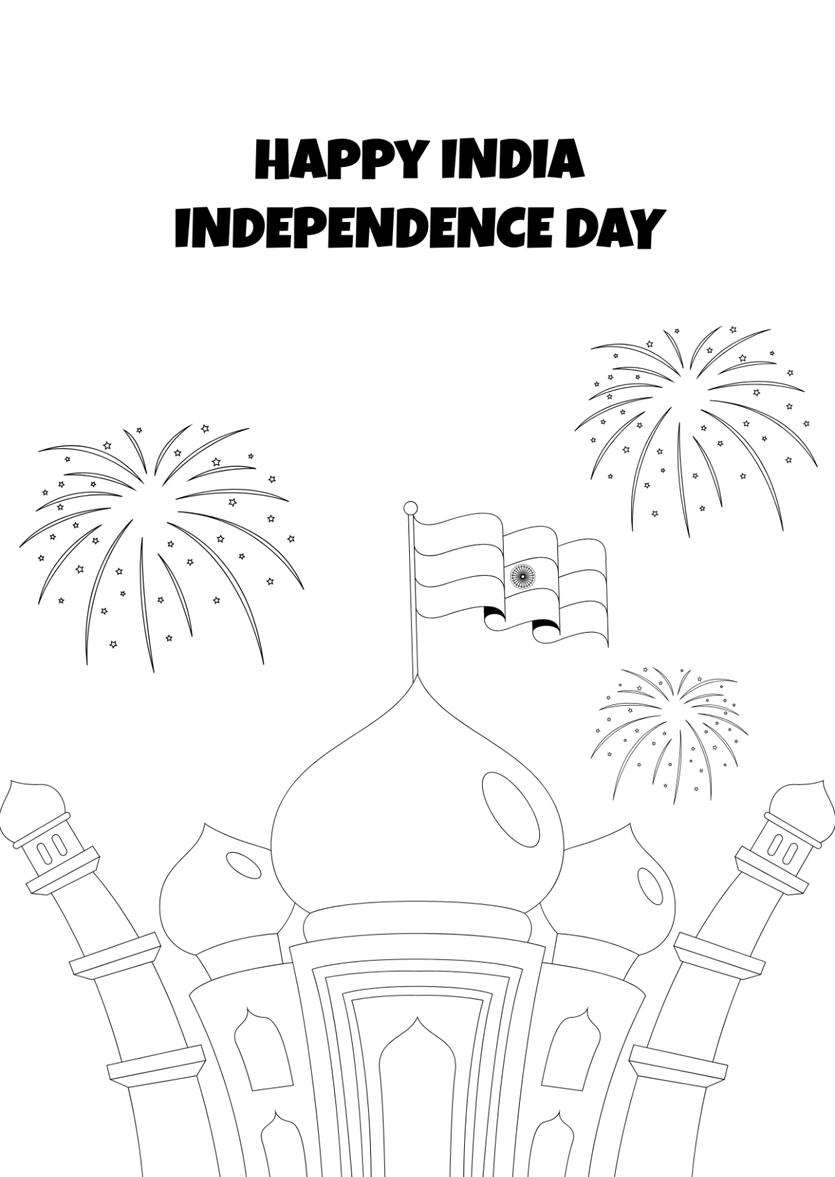 India Happy Independence Day Drawing