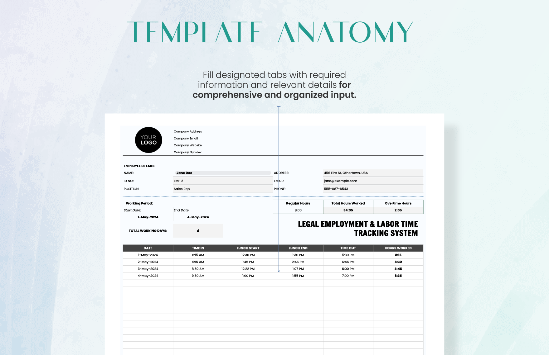 Legal Employment & Labor Time Tracking System Template