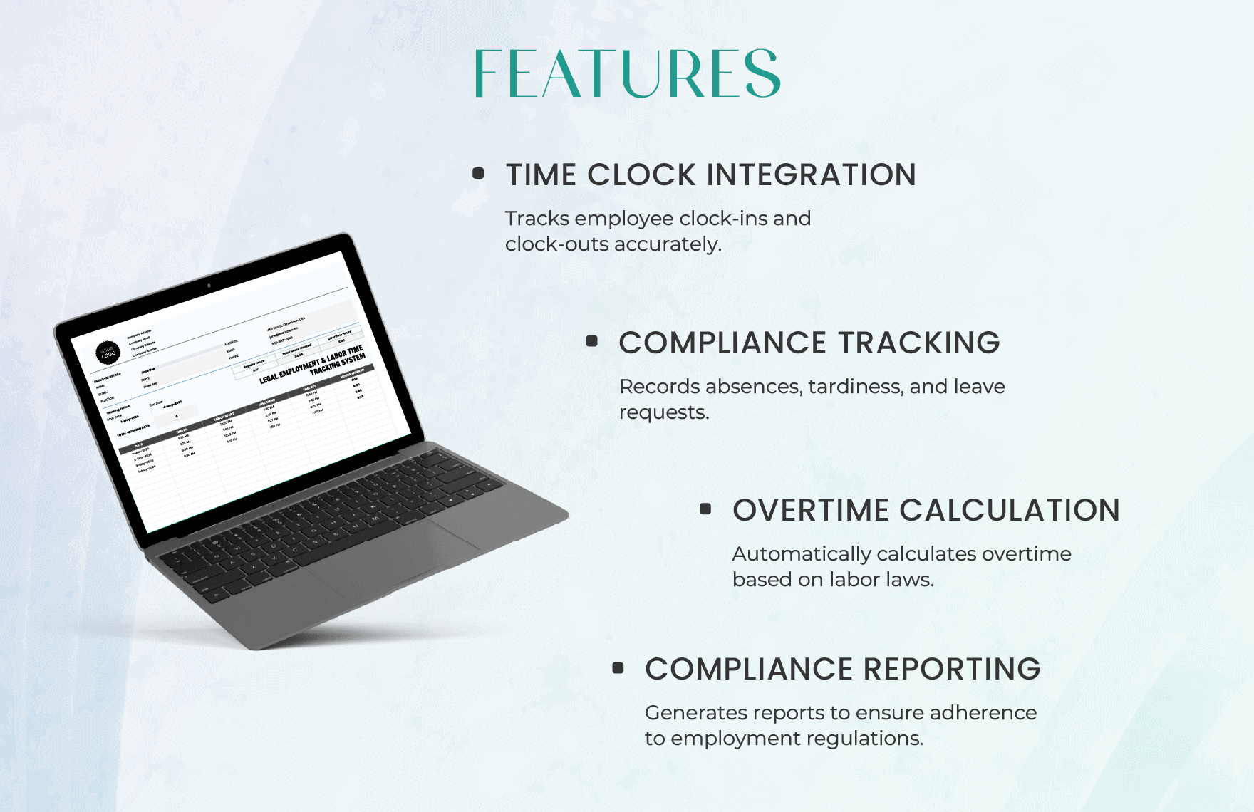 Legal Employment & Labor Time Tracking System Template
