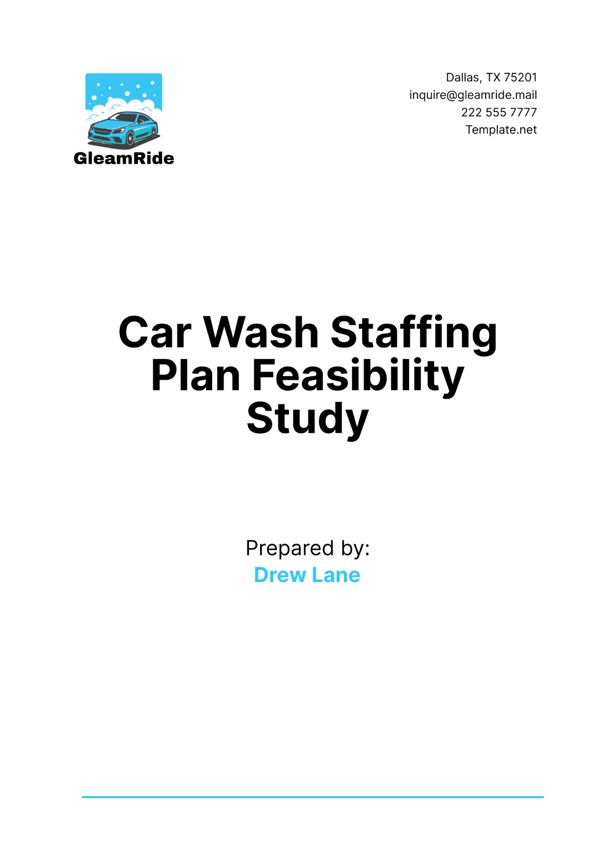 Car Wash Staffing Plan Feasibility Study Template - Edit Online & Download