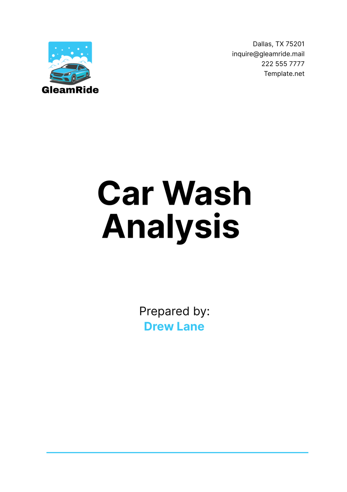 Car Wash Analysis Template - Edit Online & Download