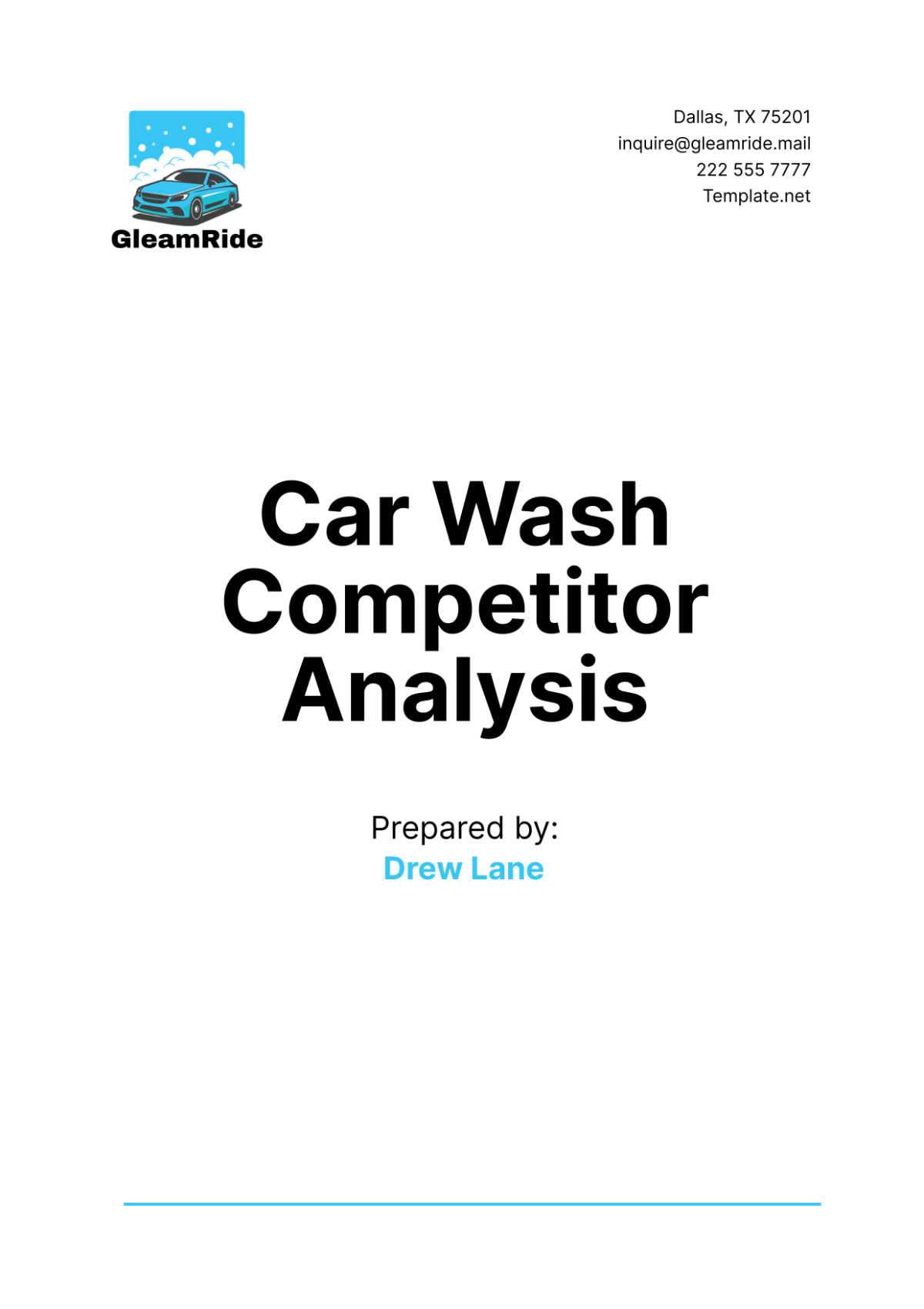 Car Wash Competitor Analysis Template - Edit Online & Download