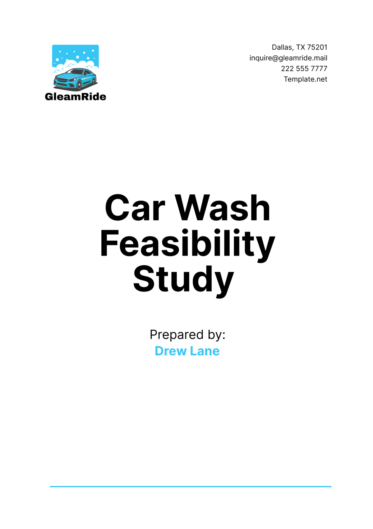 Car Wash Feasibility Study Template