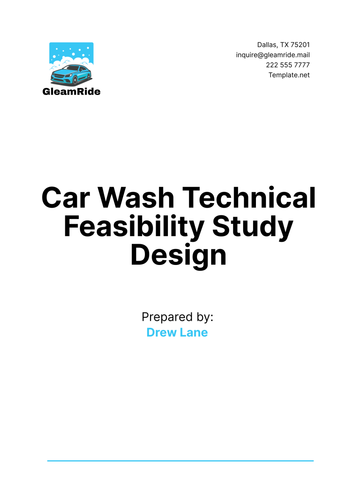 Car Wash Technical Feasibility Study Design Template - Edit Online & Download