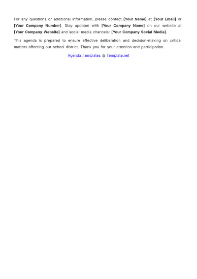 Free School District Board Agenda Template to Edit Online