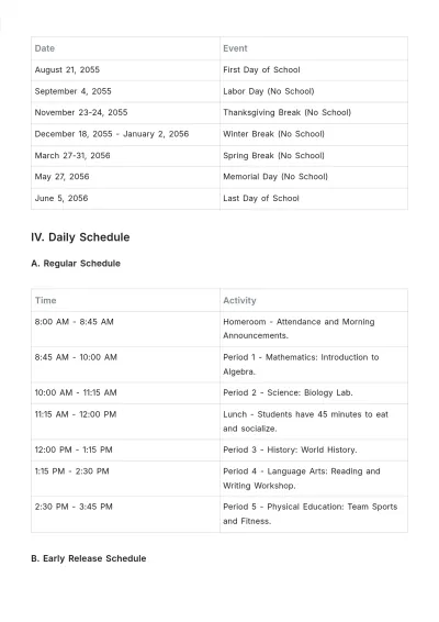 Free Public School Agenda Template to Edit Online