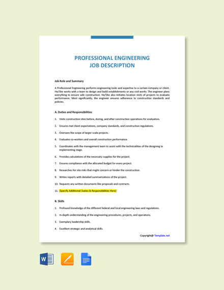 77+ FREE Engineer Job Description Templates - Word | Google Docs ...