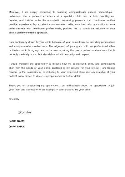 Free Specialty Clinic Medical Assistant Cover Letter to Edit Online