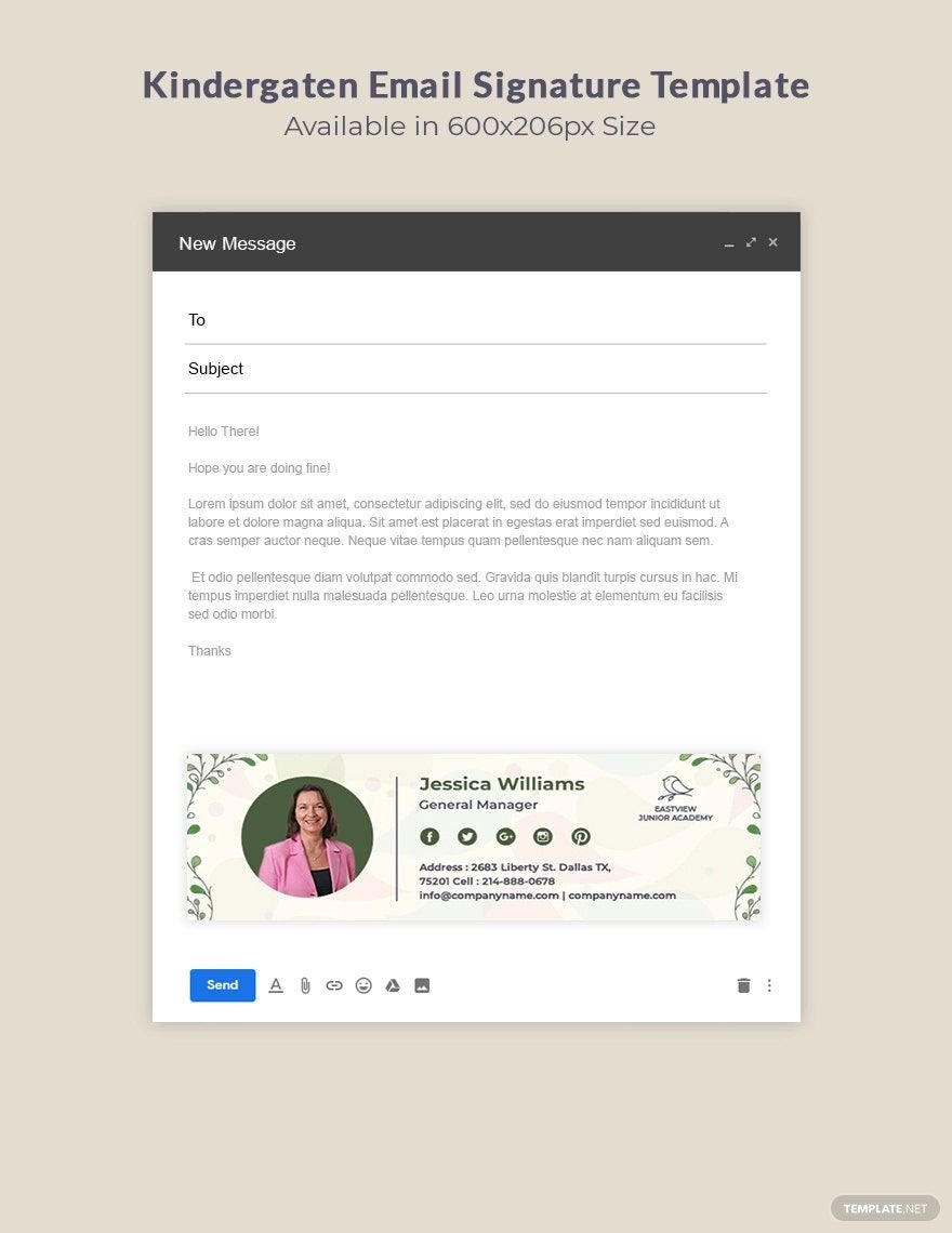 Kindergarten Email Signature Template in PSD, Outlook, HTML5