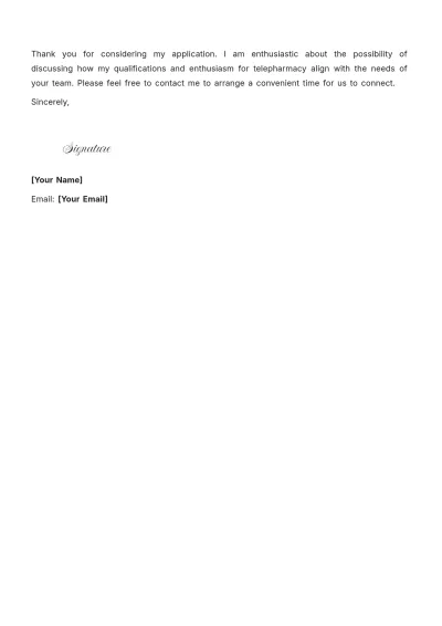 Free Telepharmacy Pharmacist Cover Letter to Edit Online