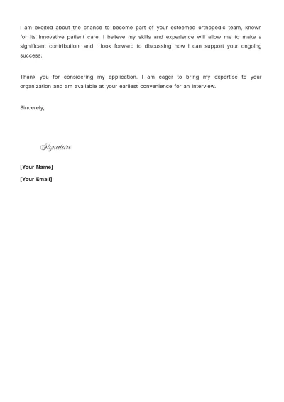 Free Orthopedic Medical Assistant Cover Letter to Edit Online