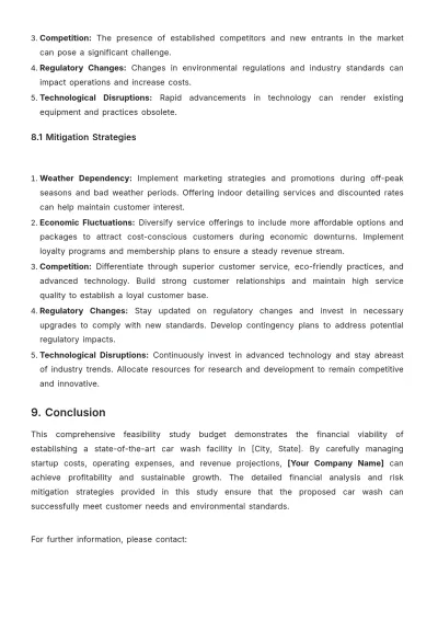 Free Car Wash Feasibility Study Budget Template to Edit Online