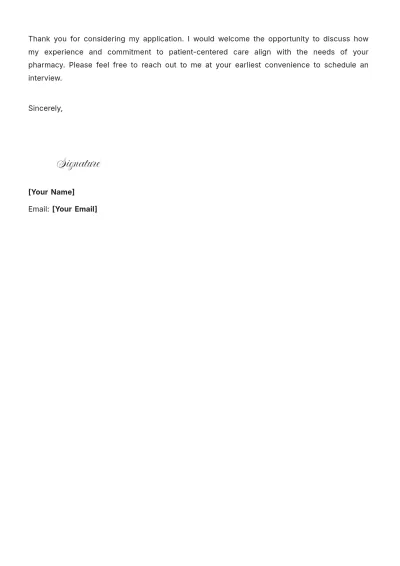 Free Relief Pharmacist Cover Letter to Edit Online