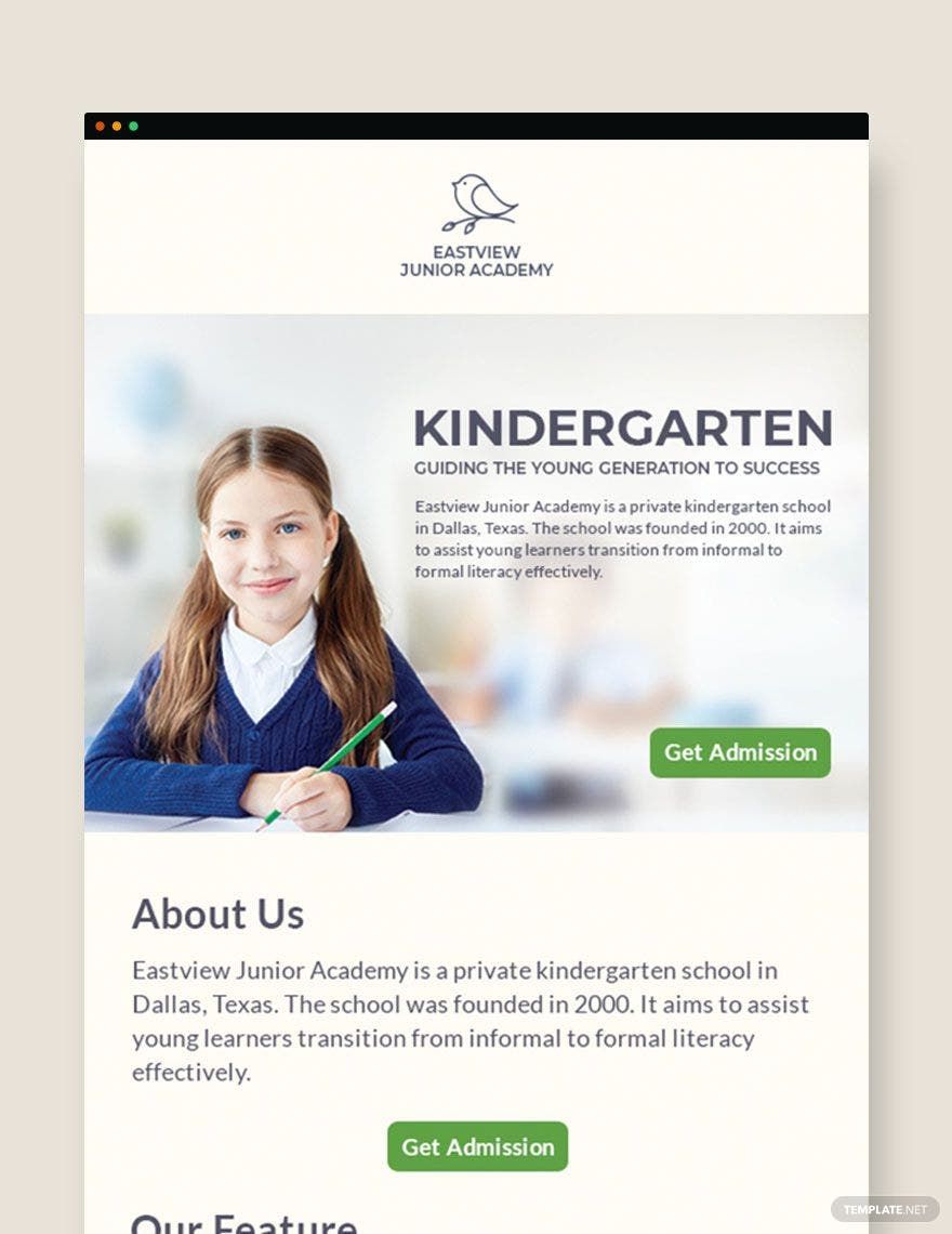 Kindergarten Email Newsletter Template