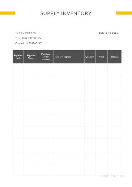 Medical Supply Inventory Template: Download 48+ Inventory ...