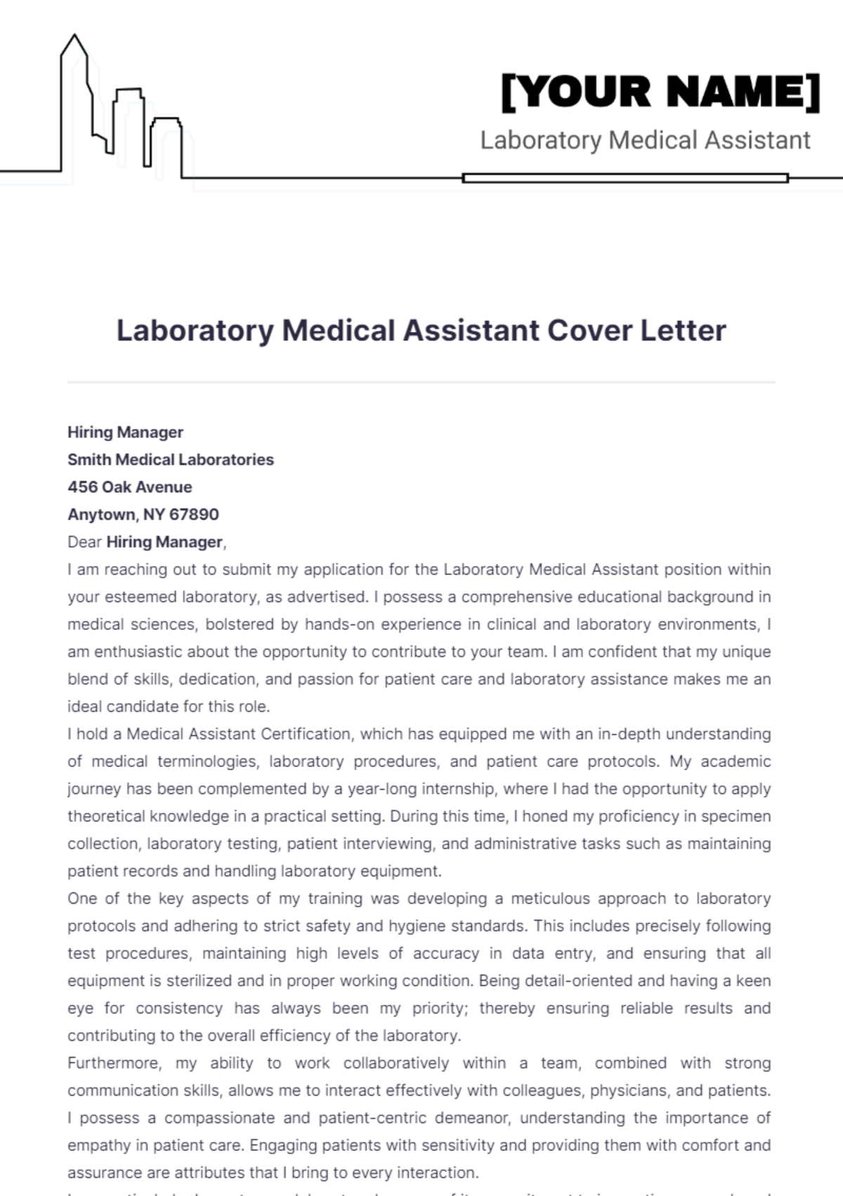 Laboratory Medical Assistant Cover Letter - Edit Online & Download