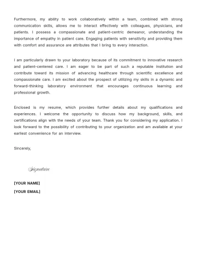Free Laboratory Medical Assistant Cover Letter to Edit Online