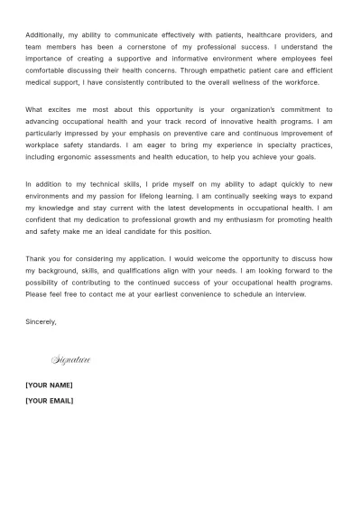 Free Occupational Health Medical Assistant Cover Letter to Edit Online