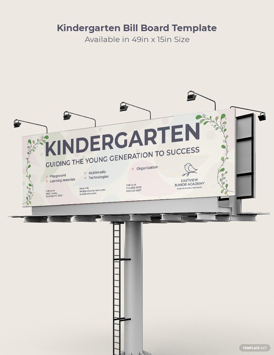 Kindergarten School Billboard Template