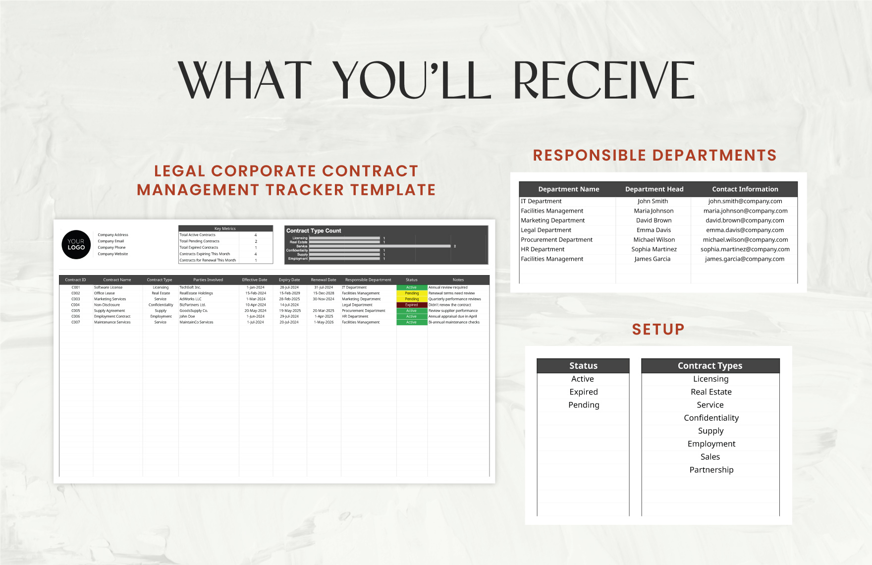 Legal Corporate Contract Management Tracker Template