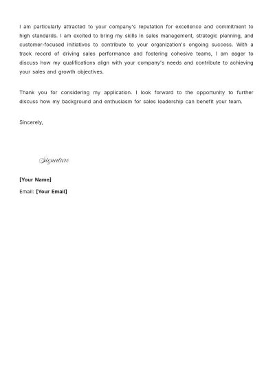 Free Sales Office Manager Cover Letter to Edit Online