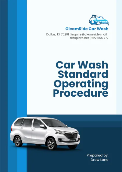 Free Car Wash Standard Operating Procedure Template to Edit Online