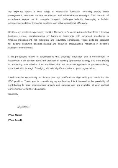 Free Administration & Operations Executive Cover Letter to Edit Online