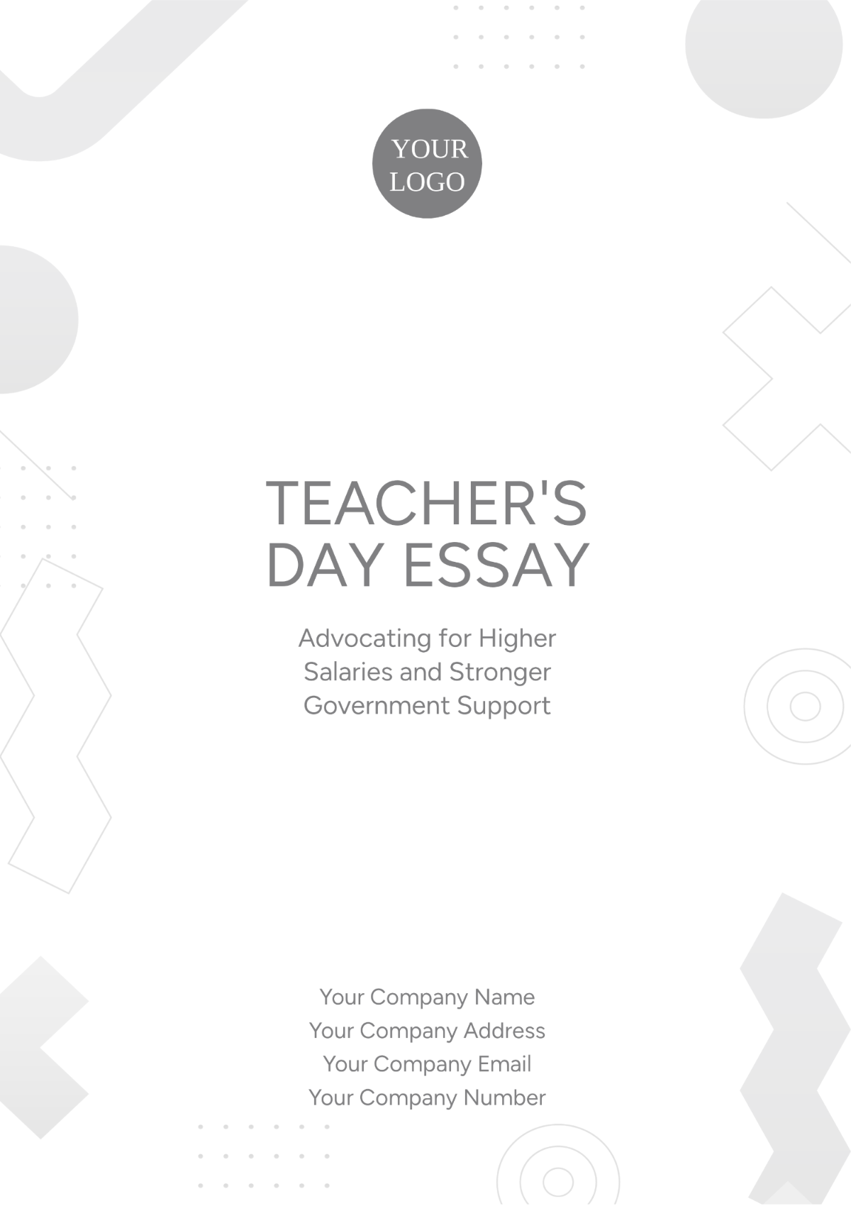 Teachers Day Essay Template - Edit Online & Download