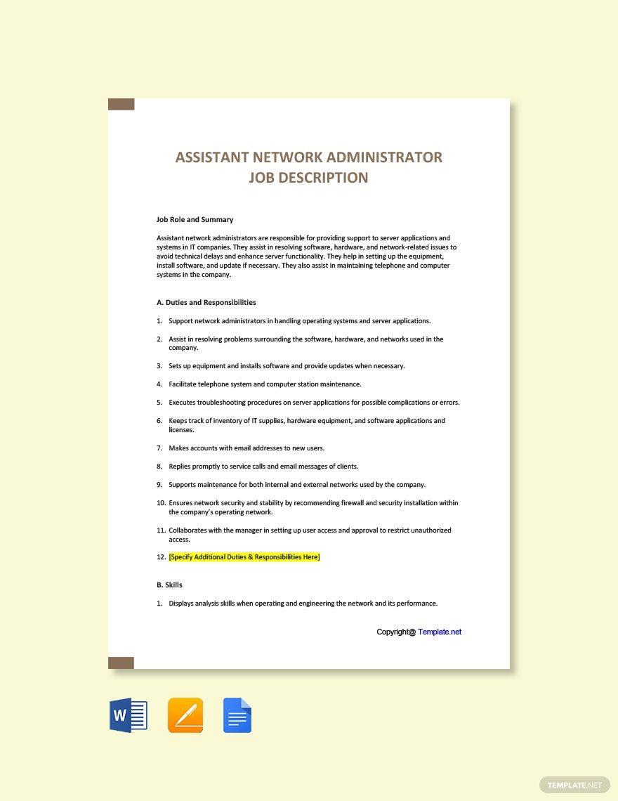 FREE Network Administrator Template Download in Word, Google Docs