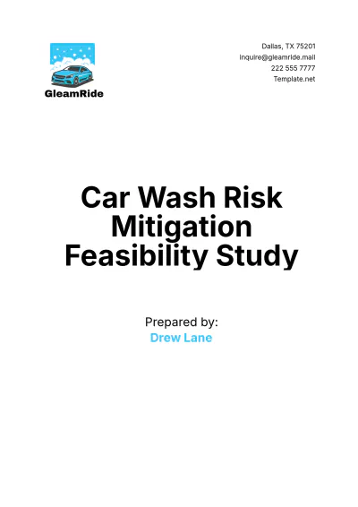 Free Car Wash Risk Mitigation Feasibility Study Template to Edit Online