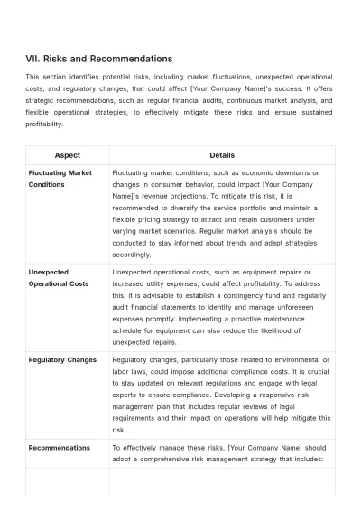 Free Car Wash Risk Mitigation Feasibility Study Template to Edit Online