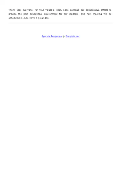 Free Elementary School Agenda Template to Edit Online
