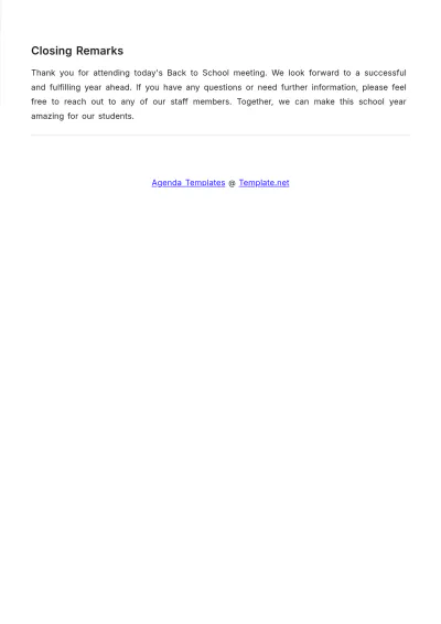 Free Back to School Agenda Template to Edit Online