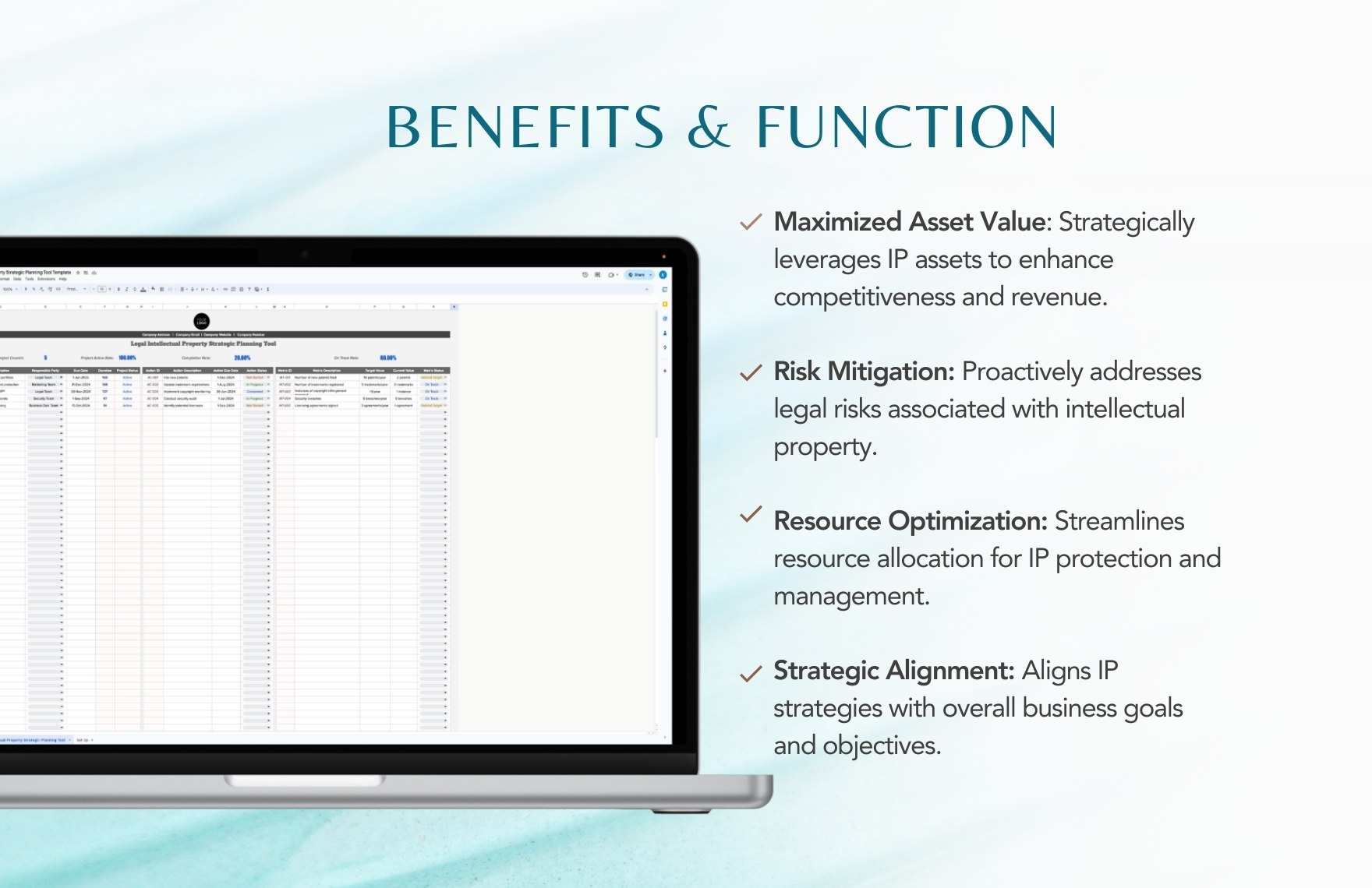 Legal Intellectual Property Strategic Planning Tool Template