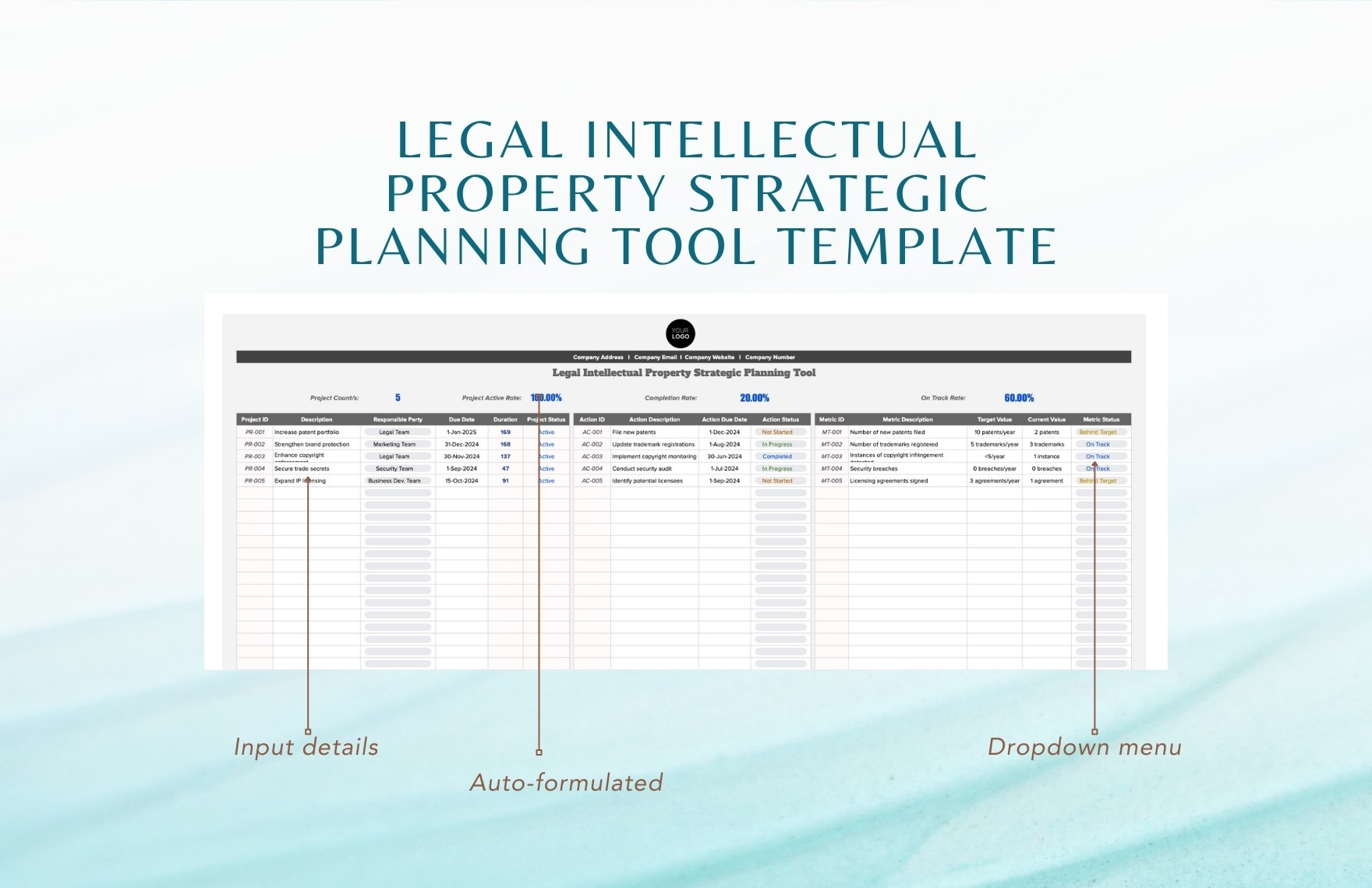 Legal Intellectual Property Strategic Planning Tool Template