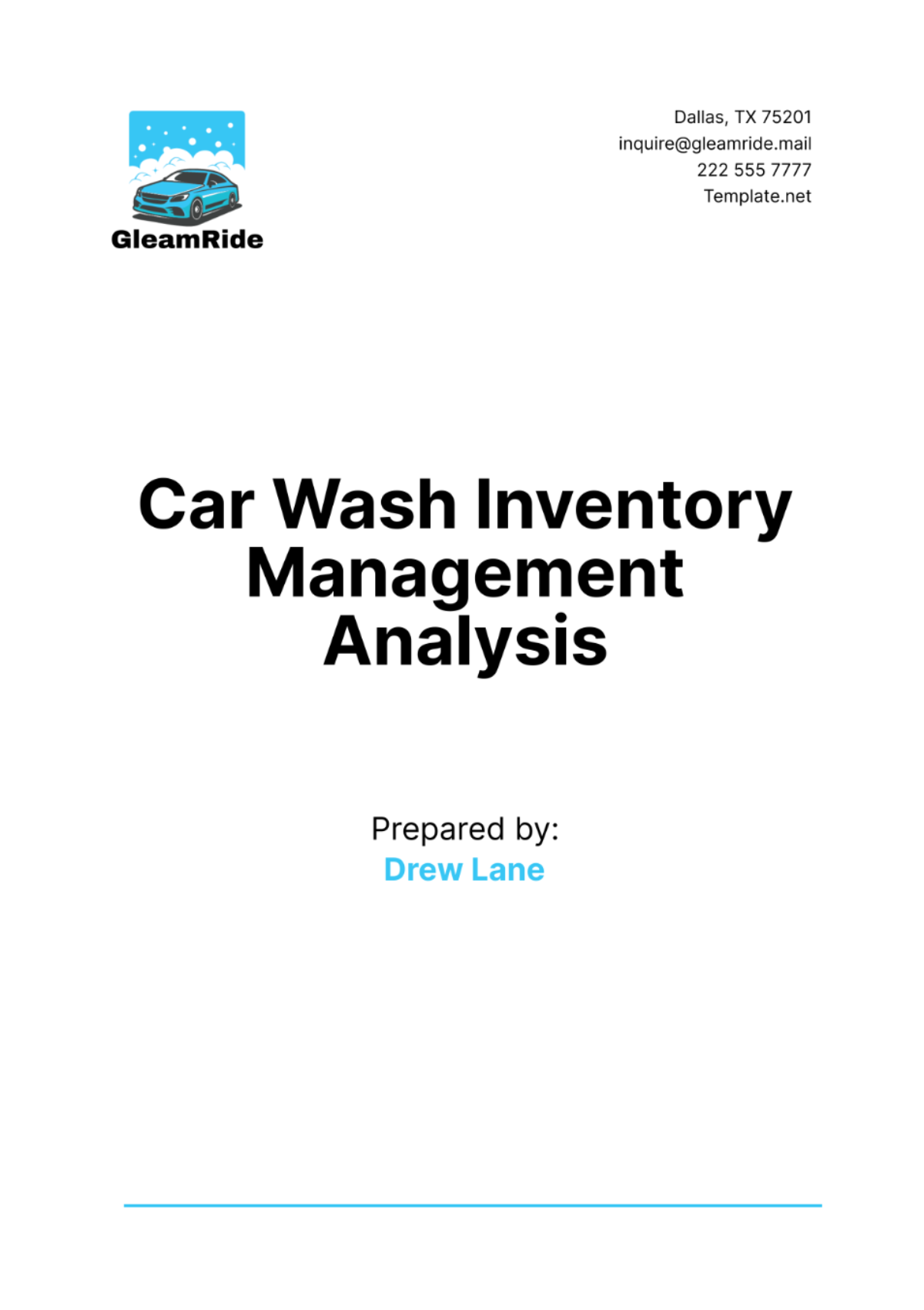 Car Wash Inventory Management Analysis Template - Edit Online & Download