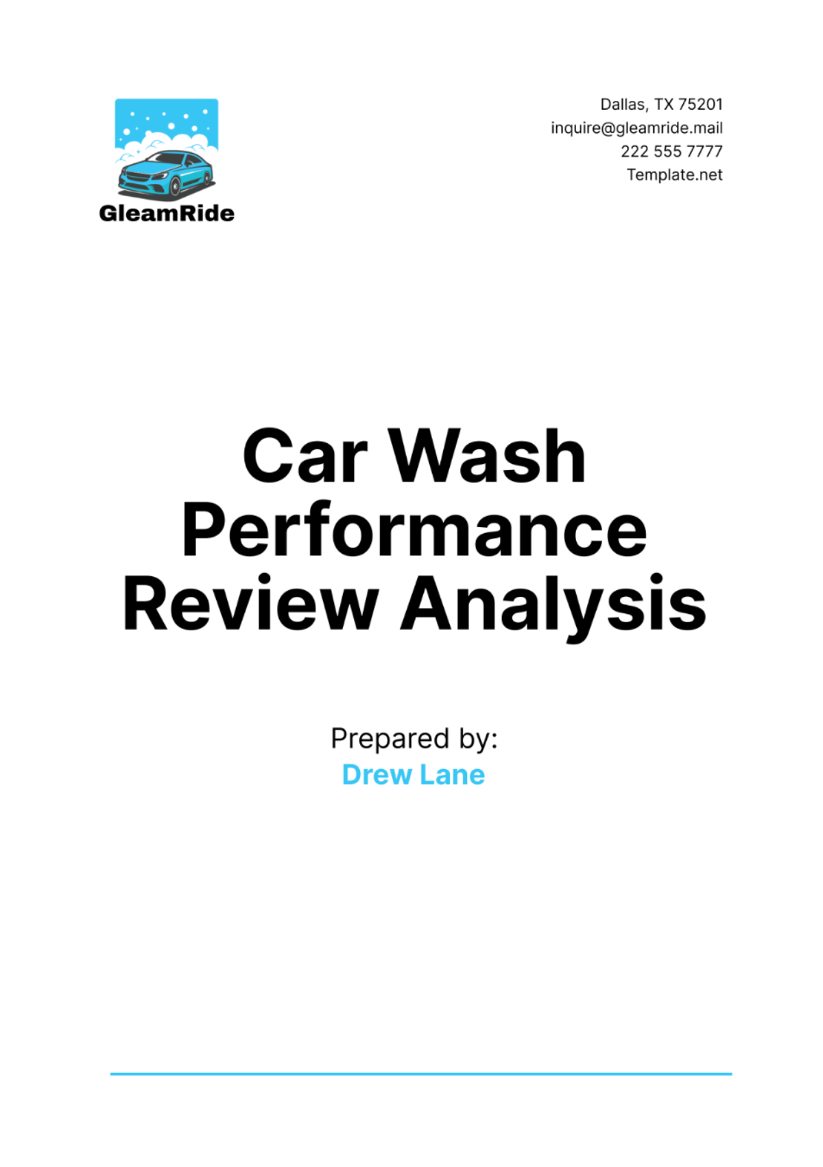 Car Wash Performance Review Analysis Template - Edit Online & Download