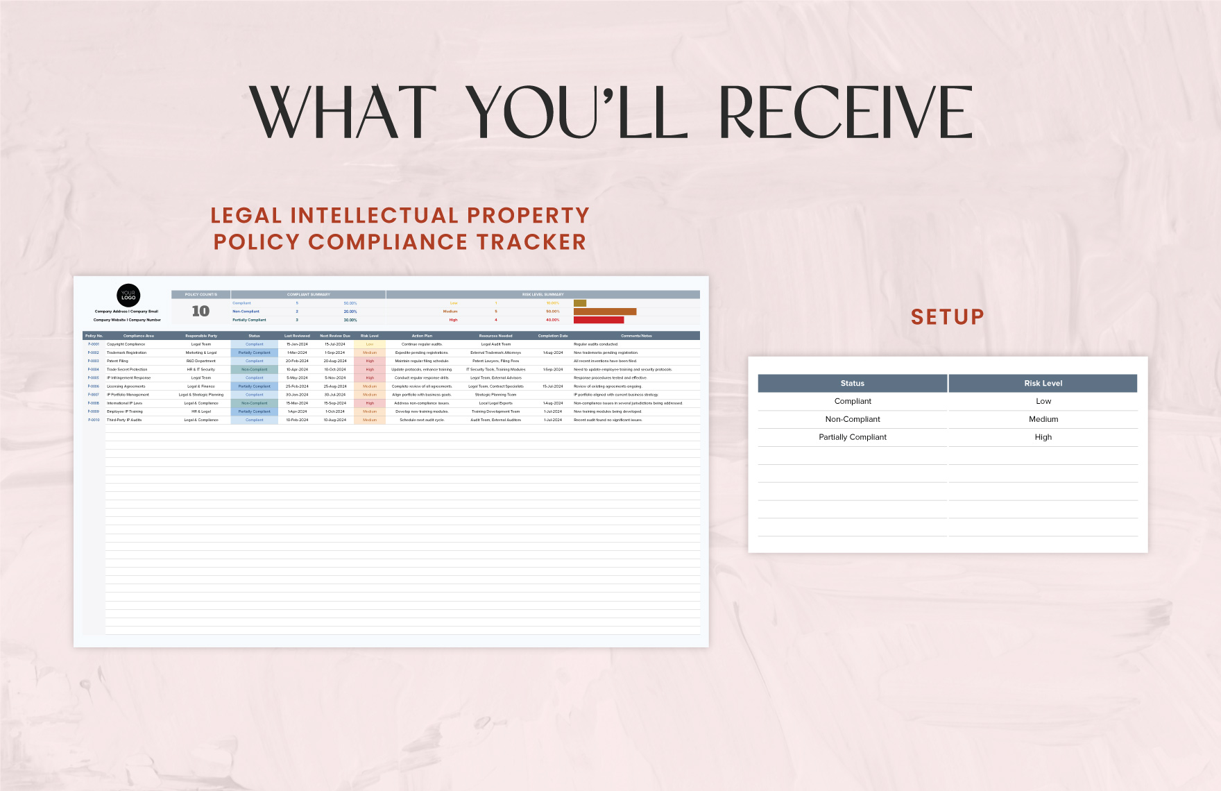 Legal Intellectual Property Policy Compliance Tracker Template