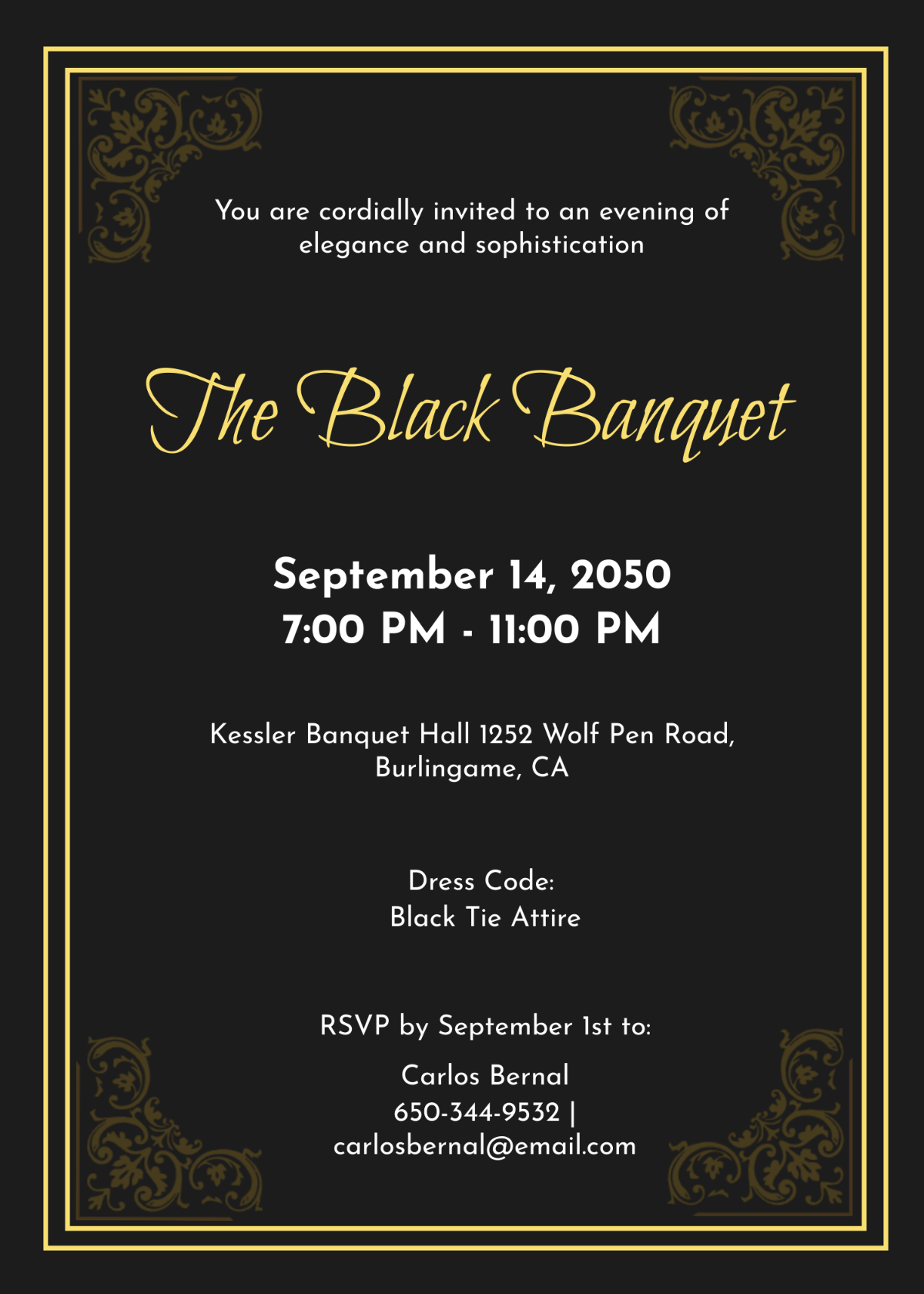 Black Banquet Invitation