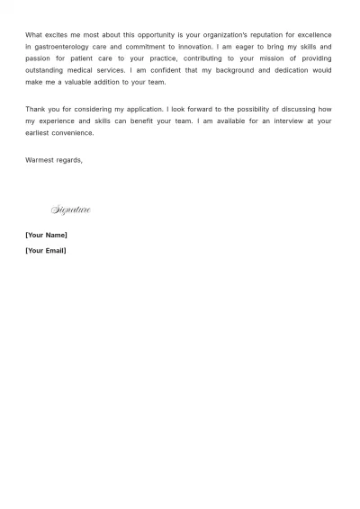 Free Gastroenterology Medical Assistant Cover Letter to Edit Online